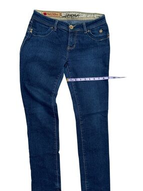 Y2K Apple Bottoms Dark Wash Jeans 7/8 Embroidered Low Rise Straight Leg